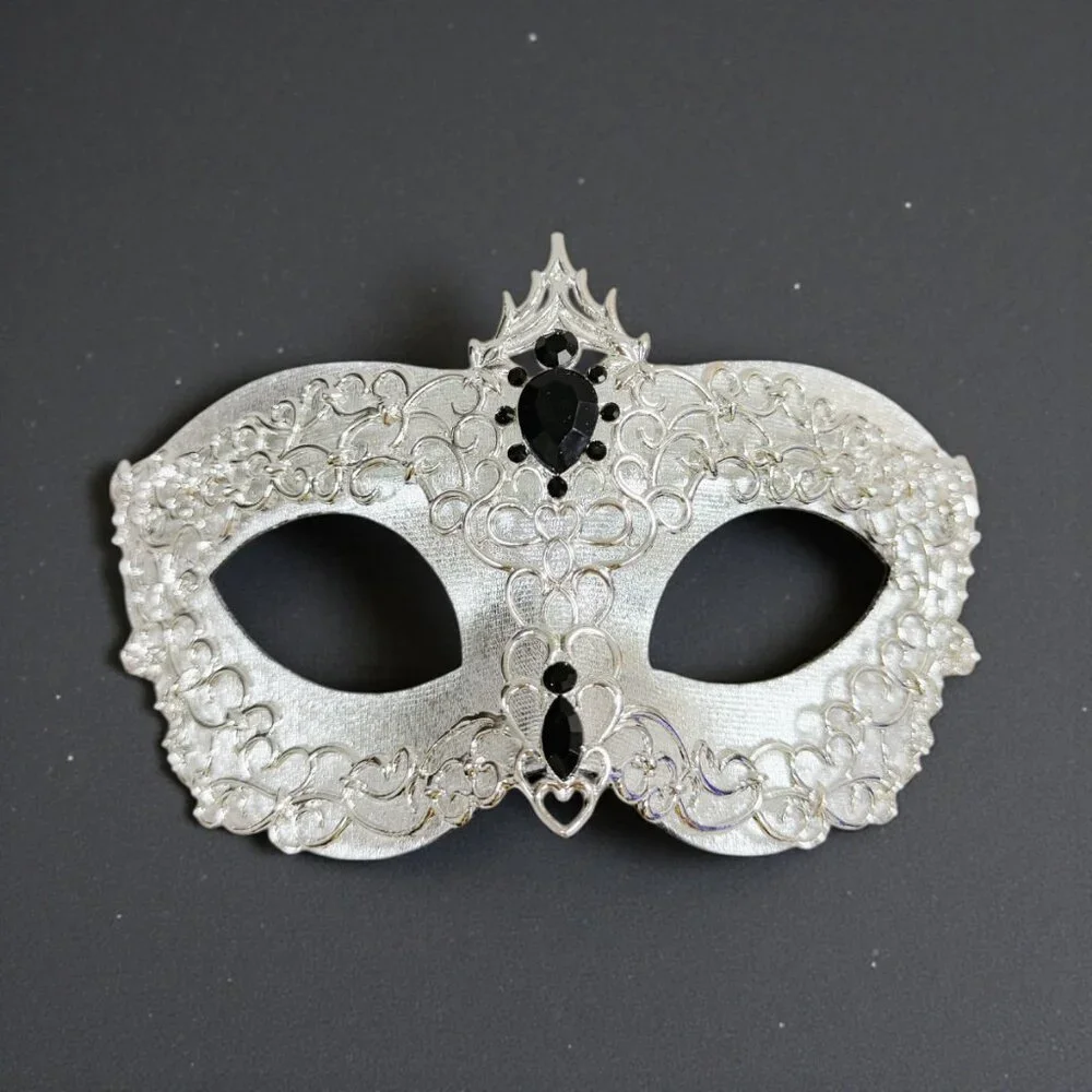 Silver silver mask, Masquerade mask, Cosplay mask, ball party mask, Prom mask